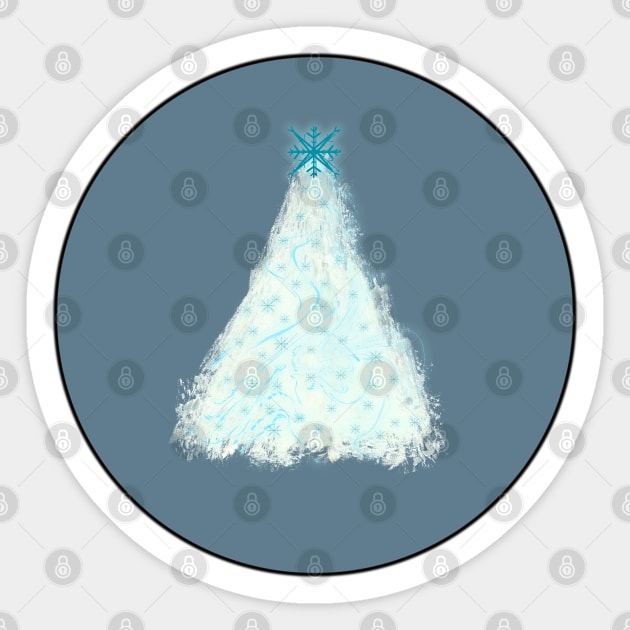 Blue Christmas Tree Sticker by designs-by-ann